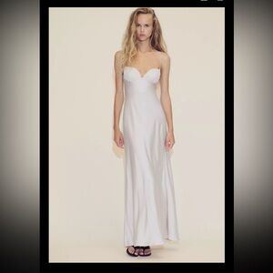 White Satin Sweetheart Dress